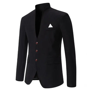 Men's Polyester Full Sleeves Single Breasted Wedding Blazer