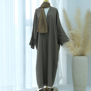 Women's Arabian Polyester Full Sleeve Solid Pattern Casual Abaya