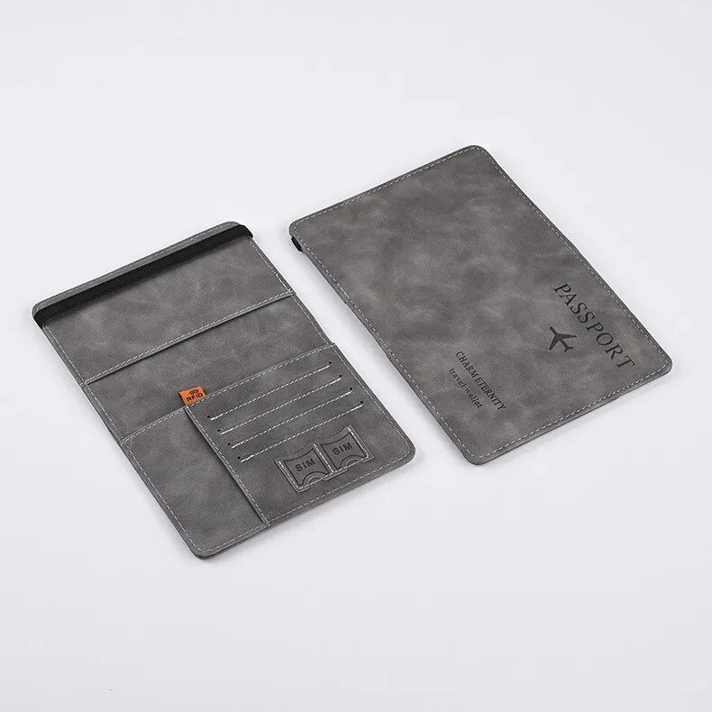 Men's PU Leather Hasp Closure Letter Pattern Passport Wallets