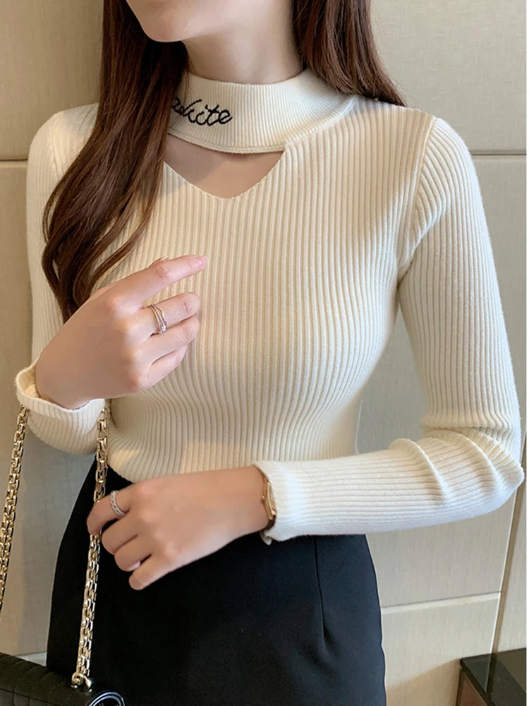 Women's Acrylic Turtleneck Full Sleeves Solid Pattern Sweater