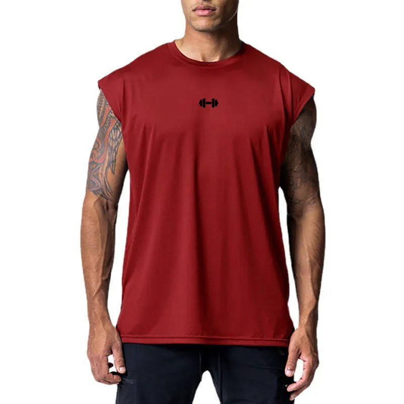 Men's O-Neck Sleeveless Quick Dry Compression Gym Wear Shirt