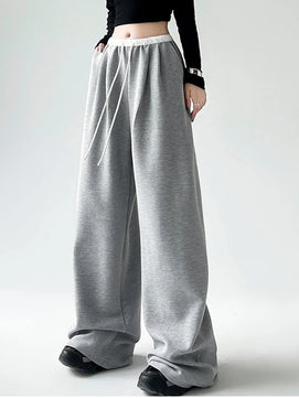 Women's Polyester Elastic Closure Mid Waist Casual Wear Trousers