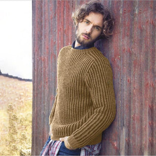 Men's Polyester O-Neck Full Sleeves Patchwork Pattern Sweater