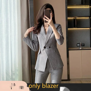 Women's Notched Collar Long Sleeve Hidden Breasted Casual Blazer