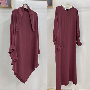 Women's Arabian Polyester Full Sleeve Two-Piece Casual Abayas