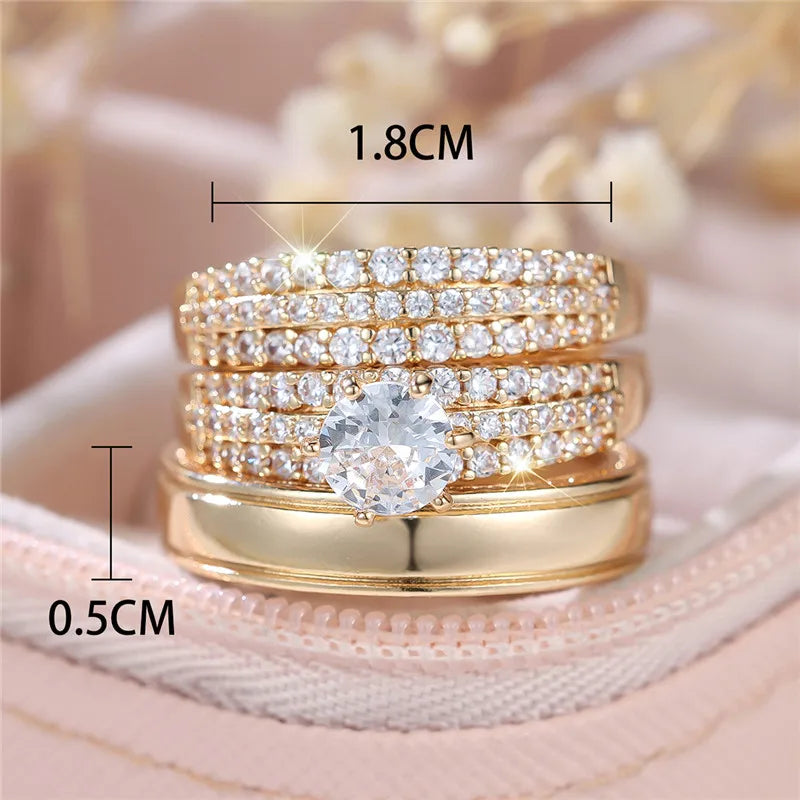 Women's Cubic Zirconia Geometric Shape Prong Setting Trendy Ring