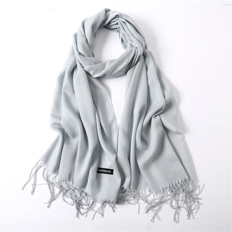 Women's Acrylic Neck Wrap Solid Pattern Trendy Elegant Scarf