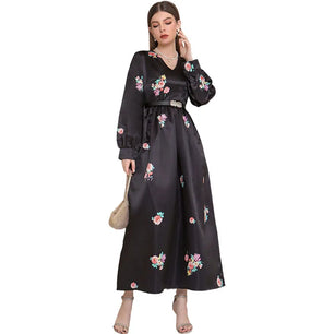 Women's Polyester Full Sleeves Printed Pattern Pullover Dress