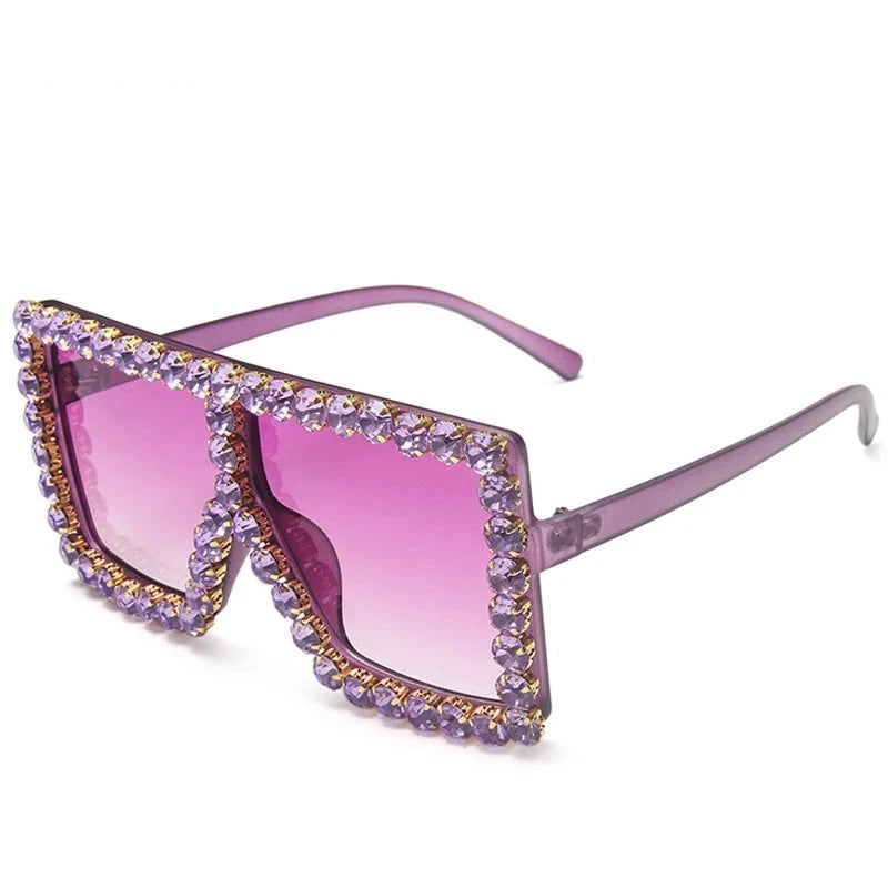 Women's Plastic Frame Acrylic Lens Square Shaped Trendy Sunglasses