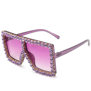 Women's Plastic Frame Acrylic Lens Square Shaped Trendy Sunglasses