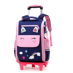 Kid's Nylon Zipper Closure Mixed Colors Pattern School Backpack