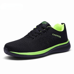 Men's Round Toe Mesh Breathable Lace Up Casual Walking Shoes