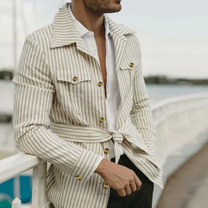Men's Cotton Long Sleeves Single Breasted Closure Casual Blazer
