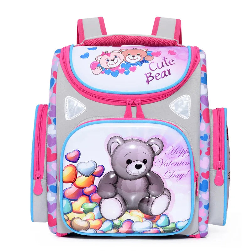 Kid's Nylon Zipper Closure Cartoon Pattern Trendy School Backpack