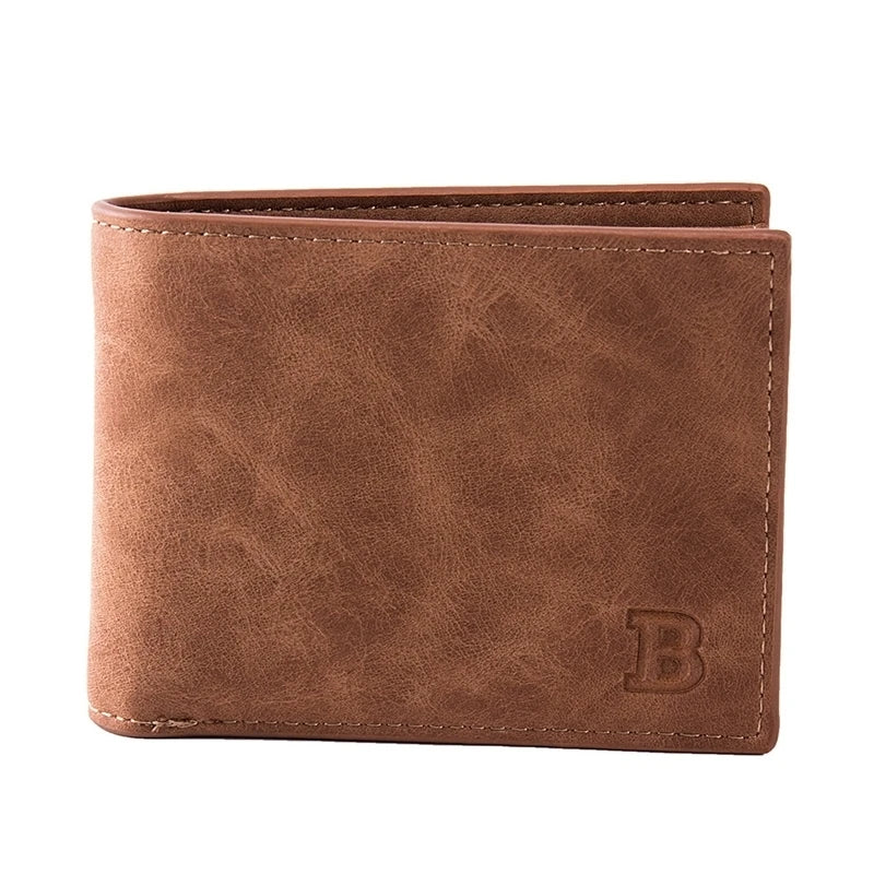 Men's Genuine Leather Card Holder Letter Pattern Trendy Wallets