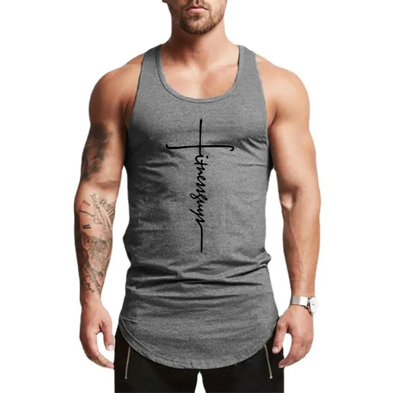 Men's O-Neck Sleeveless Quick Dry Compression Gym Wear Shirt