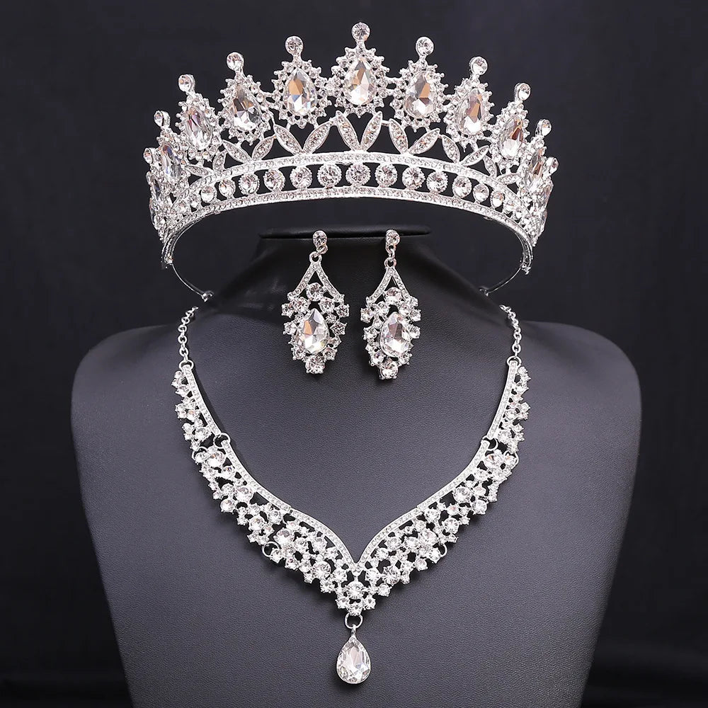 Women's Zinc Alloy Geometric Bridal Wedding Crown Jewelry Sets