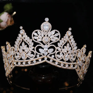 Women's Copper Water Drop Pattern Tiaras Bridal Wedding Crown