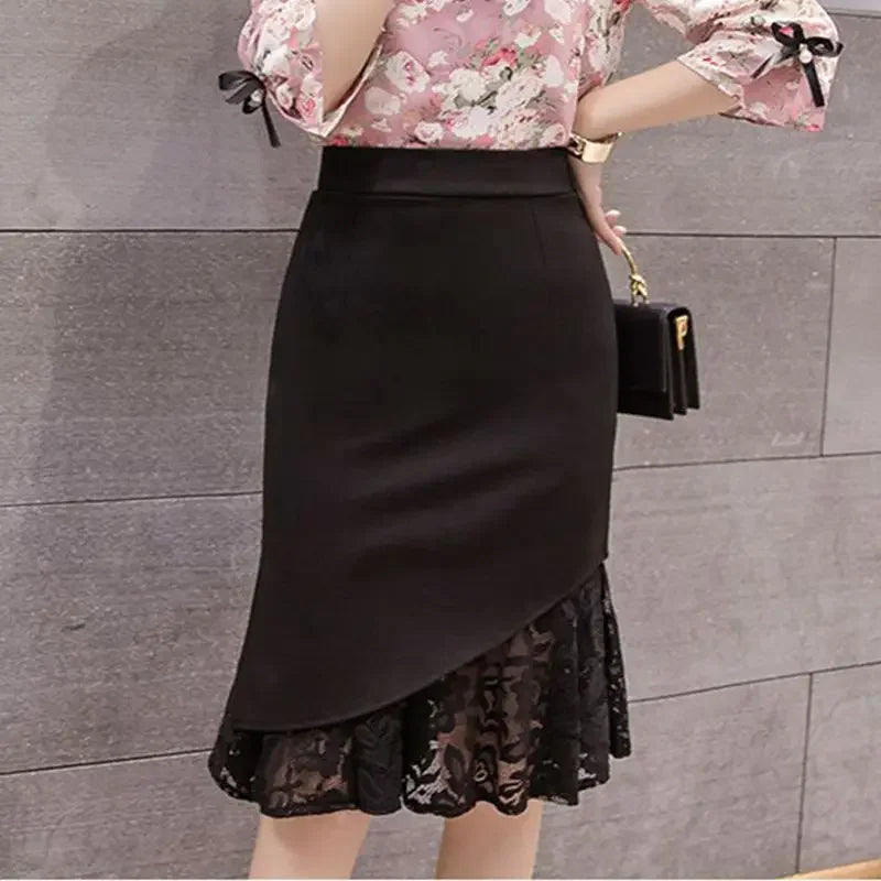 Women's Polyester High Waist Patchwork Pattern Casual Wear Skirts