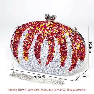 Women's Polyester Hasp Closure Rhinestone Evening Wedding Clutch