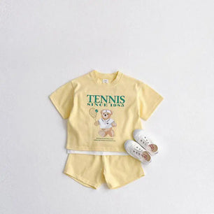 Baby's Boy Cotton Short Sleeve Letter Pattern Two-Piece Suit