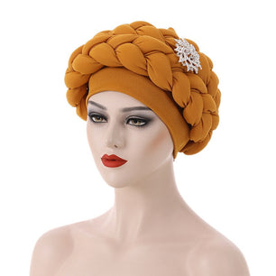 Women's Arabian Polyester Headwear Solid Pattern Casual Hijabs