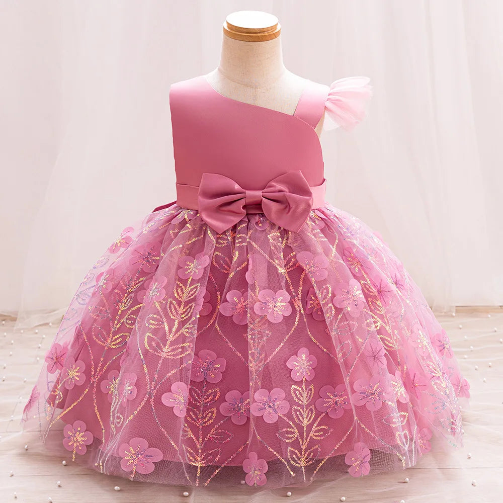 Kid's Girl Polyester Sleeveless Floral Pattern Princess Dress