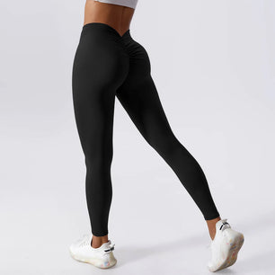 Women's Nylon High Waist Push Up Seamless Sports Wear Leggings