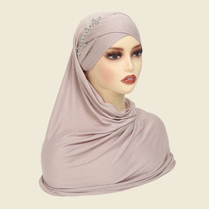 Women's Arabian Polyester Headwear Rhinestone Casual Hijabs