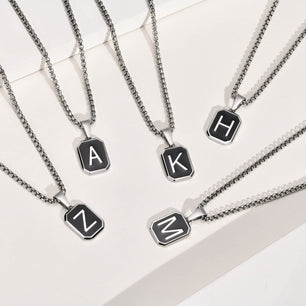 Men's Metal Stainless Steel Link Chain Trendy Letter Necklace