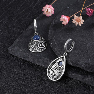 Women's Tibetan Silver Semi-Precious Stone Geometric Earrings