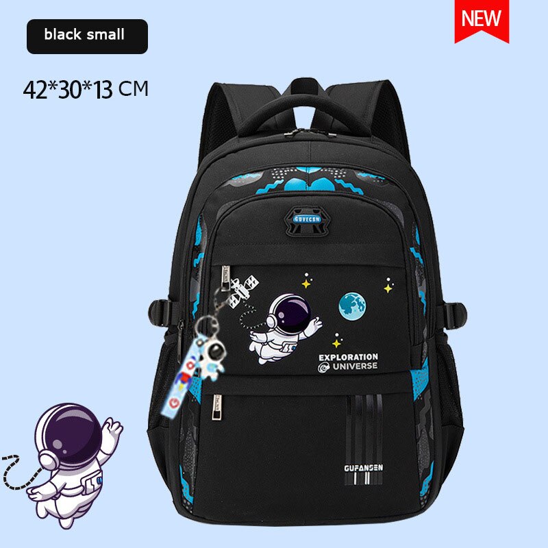 Kid's Oxford Printed Pattern Zipper Closure Waterproof Backpack