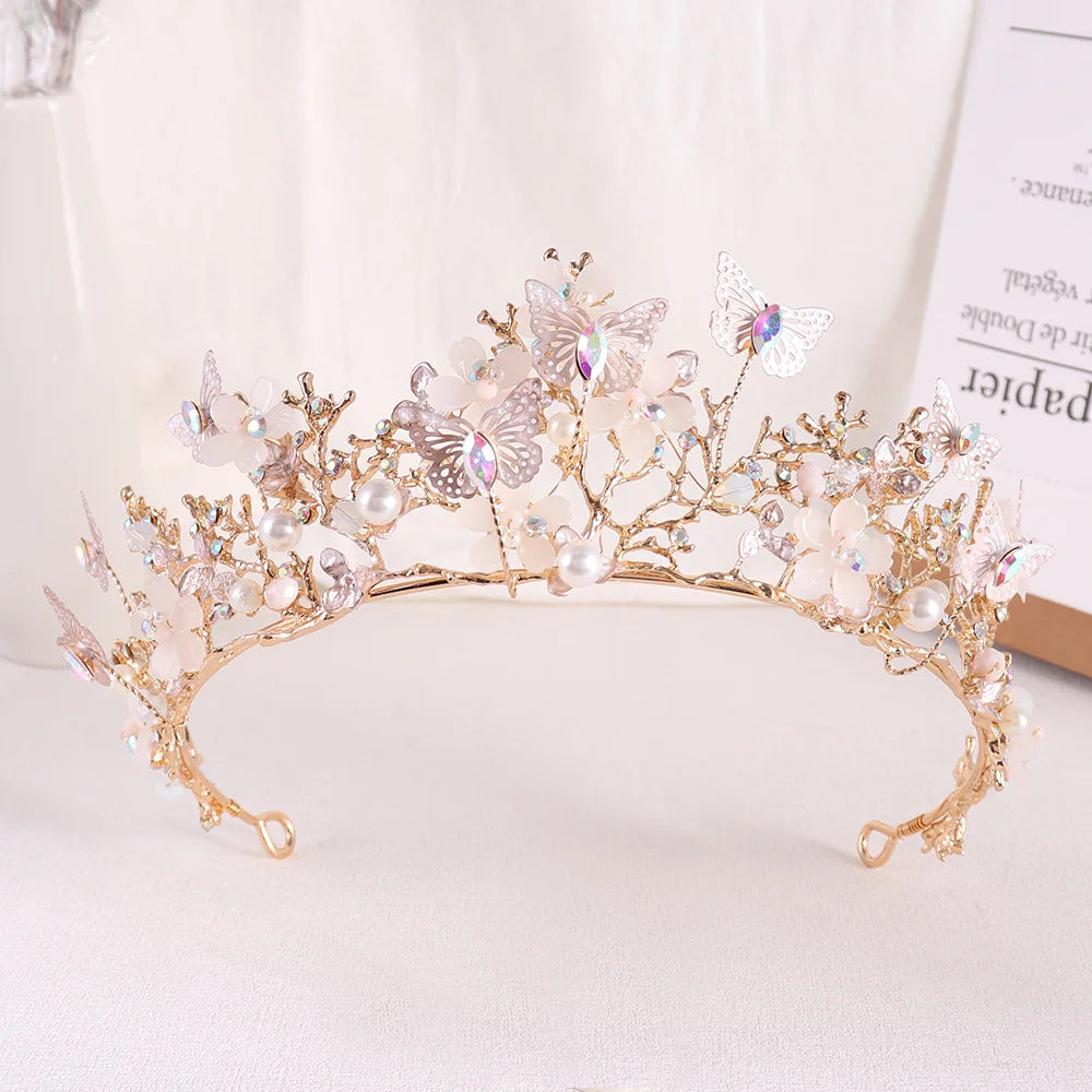 Women's Zinc Alloy Butterfly Pattern Tiaras Bridal Classic Crown