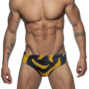 Men's Polyester Drawstring Closure Printed Boxer Swimwear Shorts