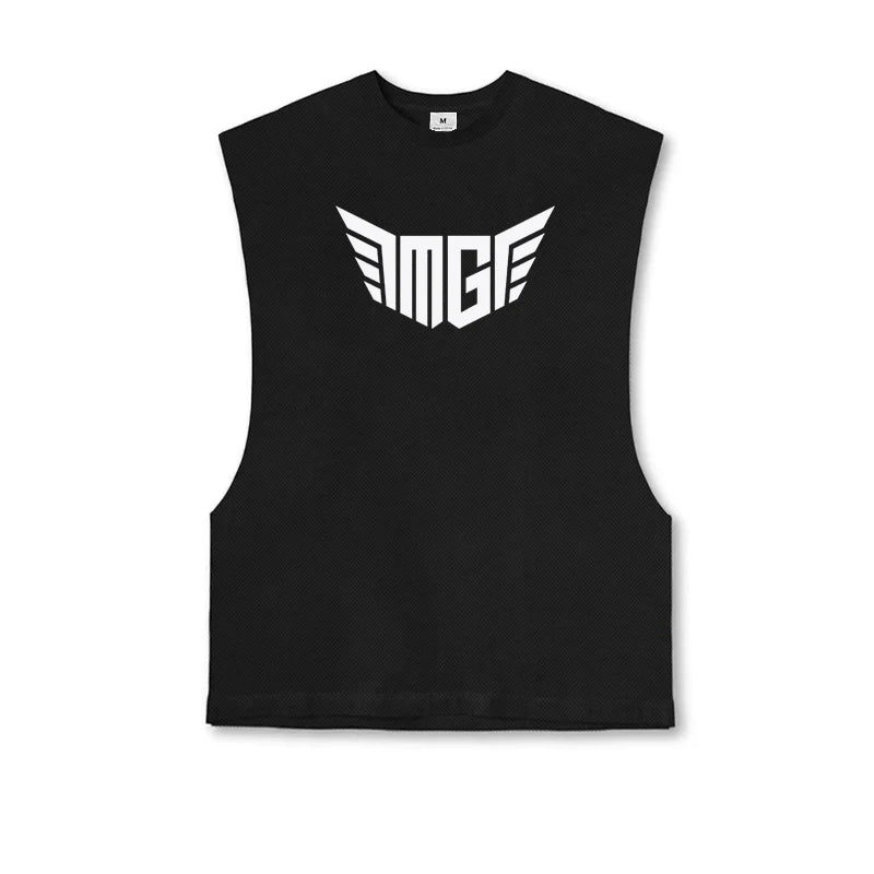 Men's Polyester Sleeveless Pullover Closure Sportswear T-Shirt