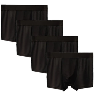 Men's 4 Pcs Spandex Breathable Solid Pattern Loose Boxer Shorts