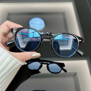 Women's Plastic Frame Acrylic Lens Round Shape Vintage Sunglasses