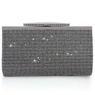 Women's Metallic Hasp Closure Rhinestone Trendy Wedding Clutch