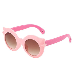 Kid's Plastic Frame Lens Polarized Cat Eye Shaped UV400 Sunglasses