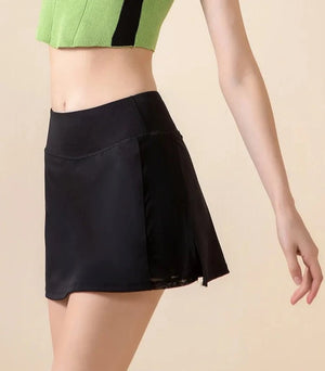 Women's Nylon Elastic High Waist Solid Pattern Casual Skirts