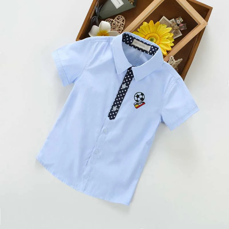 Kid's Boys Polyester Short Sleeves Solid Pattern Casual Dress