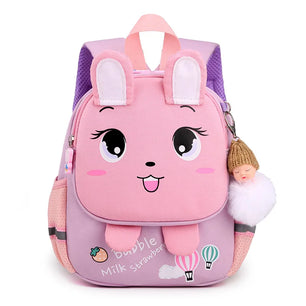 Kid's Nylon Zipper Closure Waterproof Trendy School Backpack