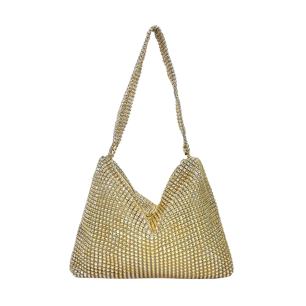 Women's Polyester Hasp Closure Sequined Pattern Shoulder Bag