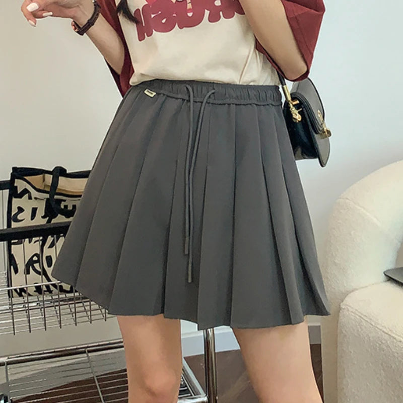 Women's Polyester High Waist Pleated Pattern Casual Wear Skirts