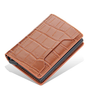 Men's PU Leather Card Holder Crocodile Pattern Trendy Wallets