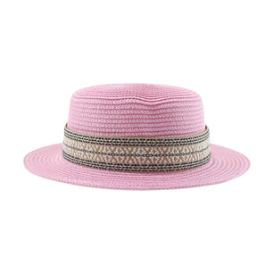 Women's Straw Solid Pattern Glamorous Sun Protection Brim Hat