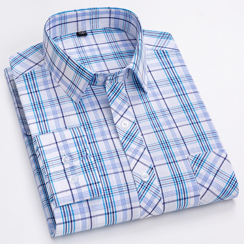 Men's Cotton Turn-Down Collar Single Breasted Formal Wear Shirt