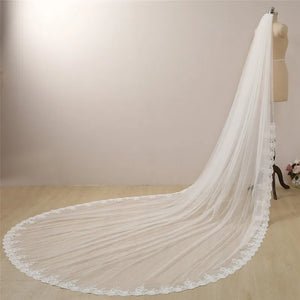 Women's Polyester Lace Edge One-Layer Long Bridal Wedding Veils