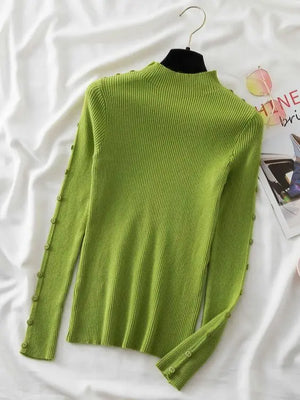 Women's Acrylic Turtleneck Full Sleeve Solid Pattern Sweater