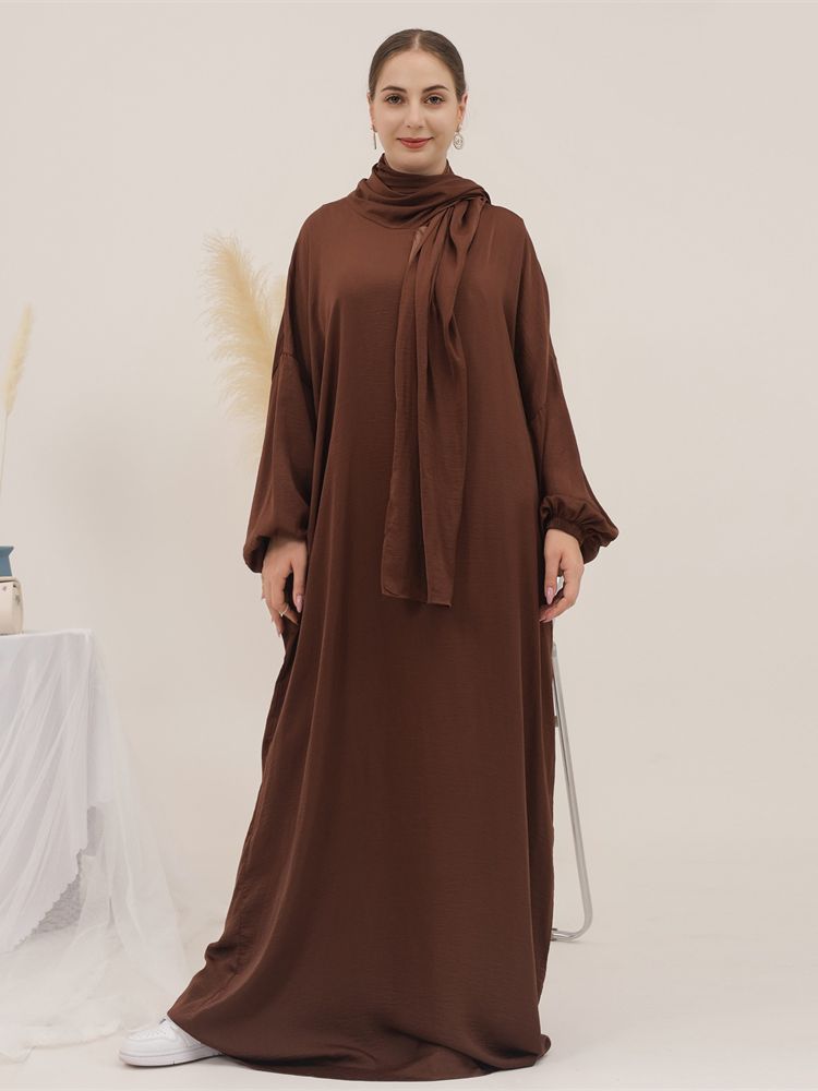 Women's Arabian Polyester Full Sleeves Solid Pattern Casual Abaya